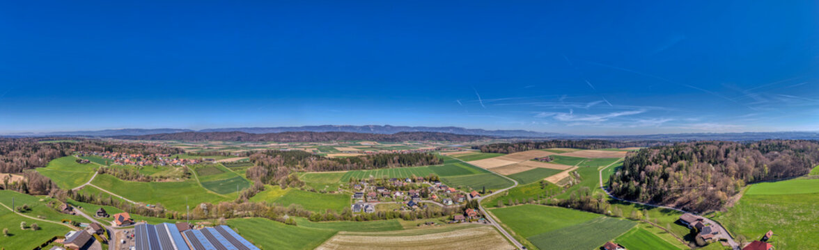 Etzelkofen, Berner Mittelland, Schweiz, Luftaufnahme, April 2026