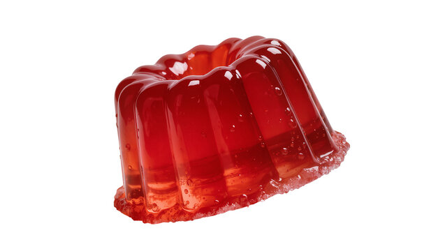 Red Raspberry Jello Dessert Mold with Fruit Pieces