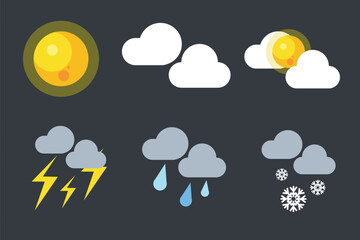 Fototapeta premium simple and cute weather icon set