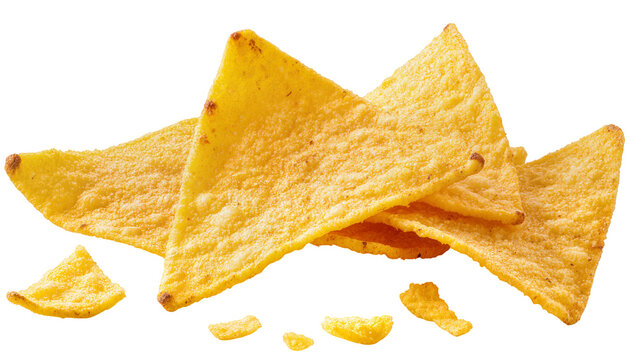 Spicy seasoned tortilla chips pile close-up view