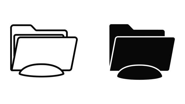 Contrasting visual styles of folder icons with different levels of opacity and fill