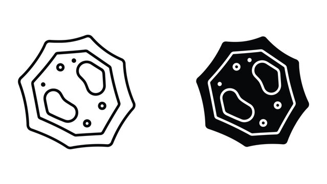 Contrasting geometric patterns within an irregular heptagonal shape using fill variations