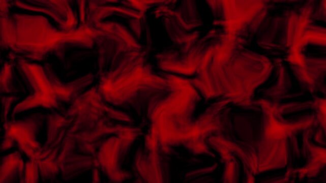 Red and balck swirly abstract background. Loop animation. Transforming texture with wave effect. Liquid design ideal as a backdrop. Dreamy mixing, morphing ambient concept.