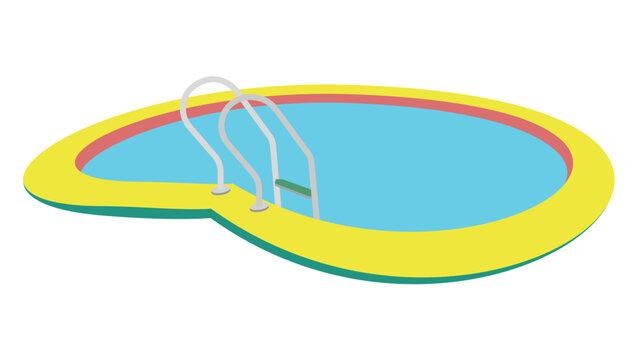 Stylized Swimming Pool with Ladder