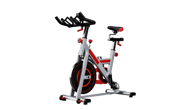 Red and Gray Indoor Stationary Exercise Bike with Pedals and Handlebars