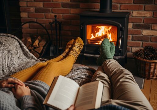 Cozy Up with a Book by the Fireplace: Embrace Warmth and Relaxation at Home