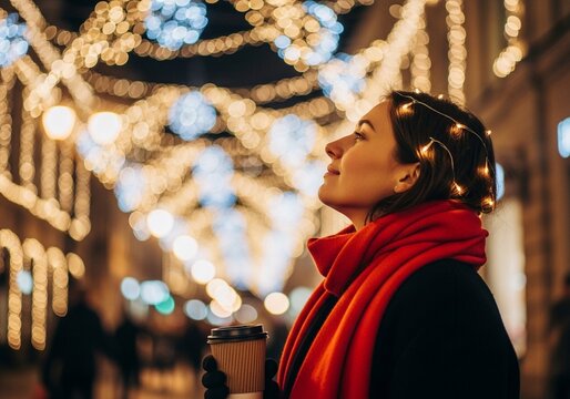 Experience the Magic of Holiday Lights: Embrace Festive Cheer with Cozy Winter Nights and Warm Drinks