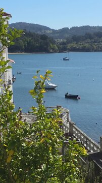 landscape of the village of Redes on the Ares estuary in A Coru&ntilde;a