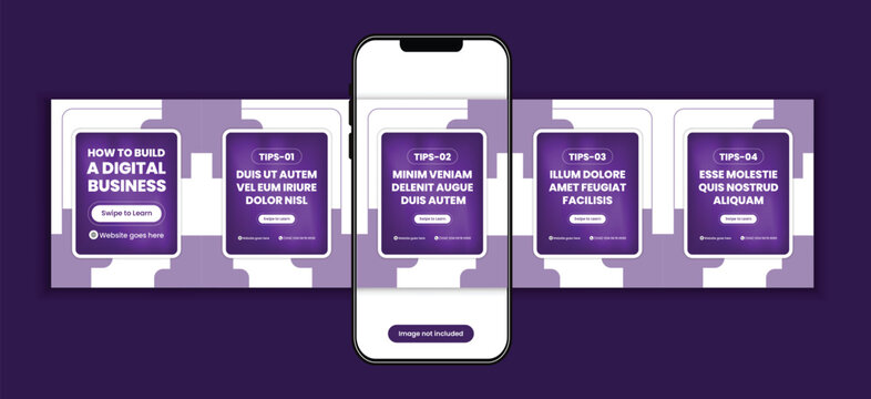 Modern Social Media Carousel Post Template for Business Growth Tips and Marketing Content Design