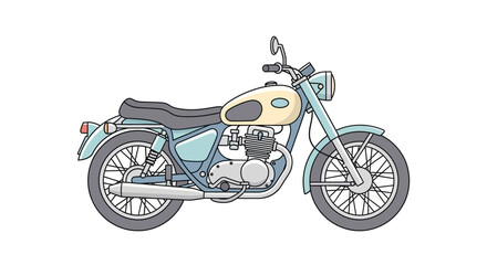 Vintage Motorcycle Side View Illustration. © Studio84