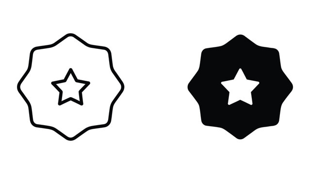 Contrasting geometric star shapes with different fill styles in a minimalist design