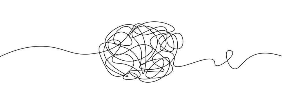 Scribble line tangled mind doodle mental health design vector