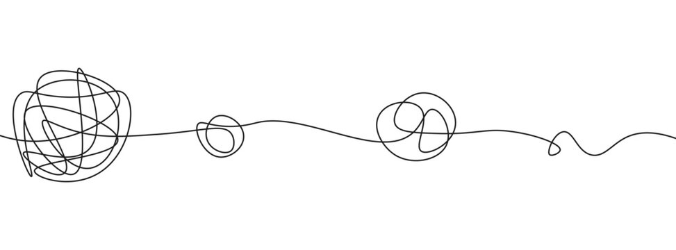 Doodle line scribble mind tangle and chaos for mental health decoration design vector