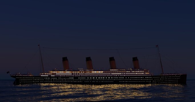 RMS Titanic bei Nacht