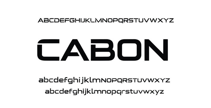 A modern font display with uppercase and lowercase letters in a clean design