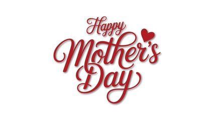 Happy mothers day typography lettering with red outline elegant script greeting card design for love celebration holiday minimal vector illustration © Zavivec