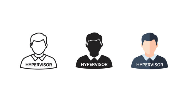 Three hypervisor icons in different styles