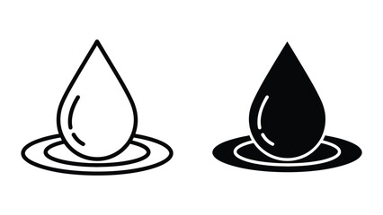 Fototapeta premium Contrasting water droplet illustrations with different shading and line styles