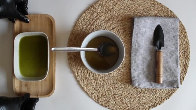 Shea Butter Transformation from Solid to Liquid