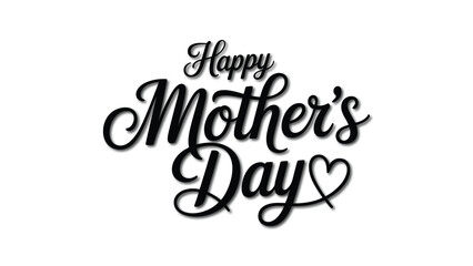Happy mothers day typography lettering design with elegant script font and heart shape for greeting card celebration holiday minimal vector illustration © Zavivec