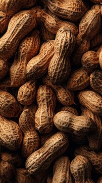 Raw peanuts in shells, close-up