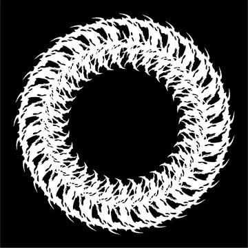 Rough Brush Circular Ring with Organic Stroke Texture Vector