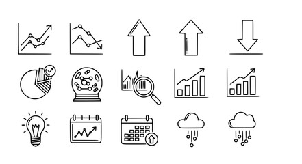 Fototapeta premium Predictive Analytics Vector with Trend Growth and Forecast Icons