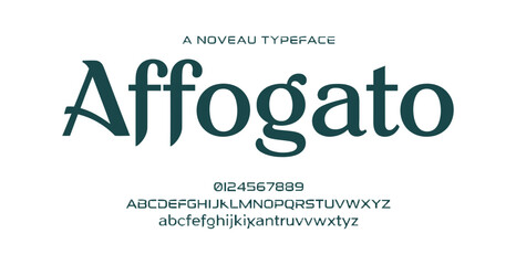 Obraz premium A modern typography design featuring the Affogato font on a white background