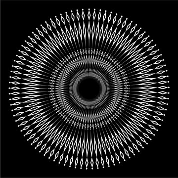 Complex Radial Mandala Circle with Fine Line Detail Pattern