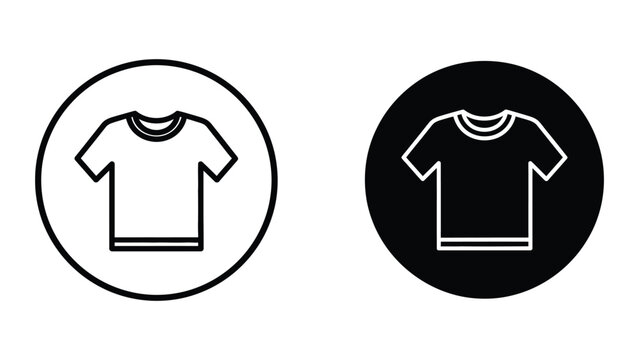 Comparison of t-shirt icons on contrasting background circles