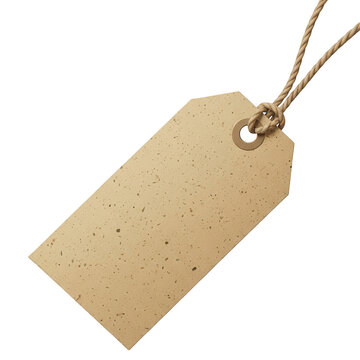 Blank brown paper price tag attached with a natural rope string