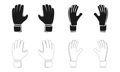 Obraz premium football goalkeeper gloves icon vector illustration isolated on white background.
