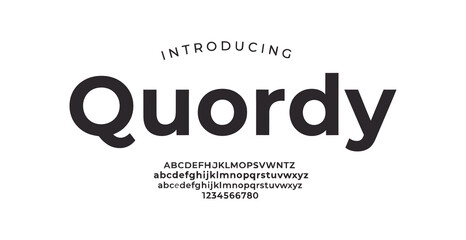 Introducing the Quordy font with its clean and modern typography on a white background © Abrar Hussain