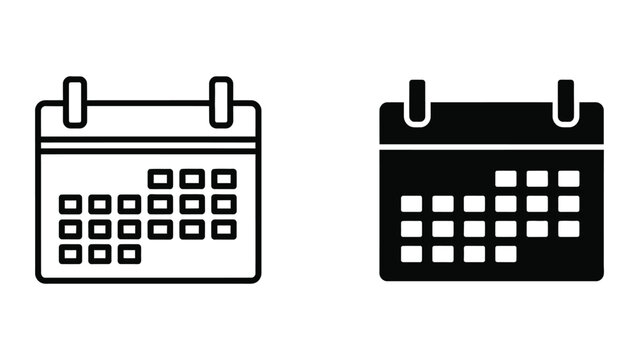 Contrasting calendar icons depicting filled and empty days in a monthly view