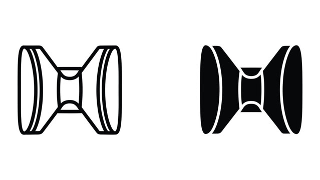 Contrast between hollow and solid cylindrical objects with central constrictions