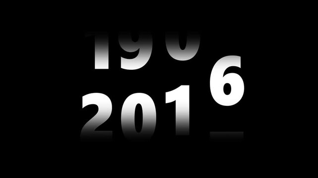 Analog counter counting up from 1960 to 2049 background. Time-lapse speed. Happy new year eve number counter. 4K footage motion graphic video rendering. animation alpha channel