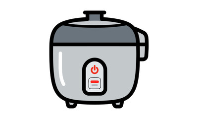Naklejka premium Modern grey and black electric rice cooker icon