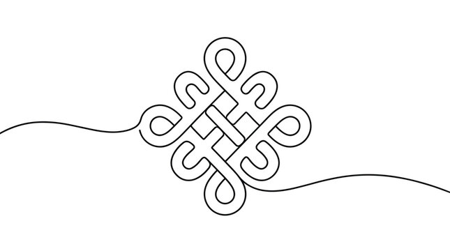 Endless knot symbol graphic design element isolated on white background