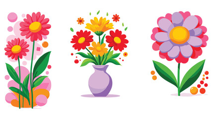 Vase of flowers with text bloom flower nature art and flower with hashtags. © SABIKUNNAHAR