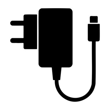 Black usb charger adapter vector illustration for mobile phone charging needs and accessories design