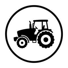 Obraz premium Tractor icon illustration for agriculture farming and rural lifestyle machinery equipment design