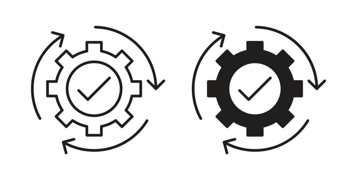 Optimization icon in black color. Vector icons on white background