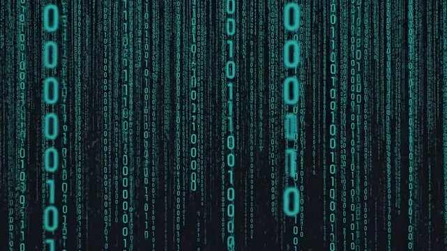 Digital code background with binary numbers.