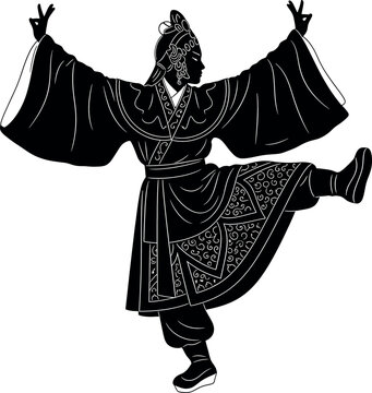 Dynamic shadow puppet performance a traditional chinese art form in mid action