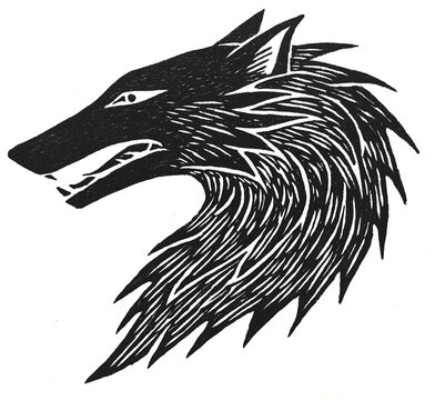 tattoo flash art: wolf heraldry
