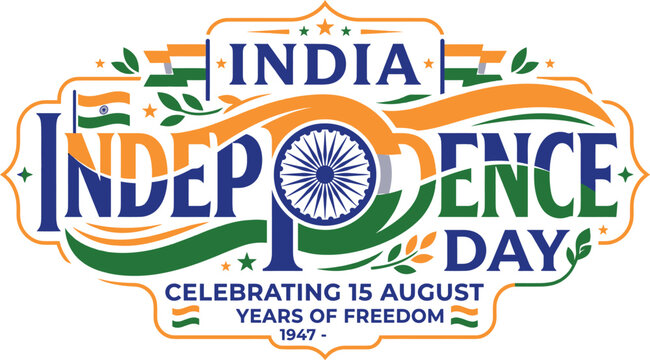 India independence day celebrating 15 august years of freedom 1947 with independence celebrating republic tricolor national patriotic illustration