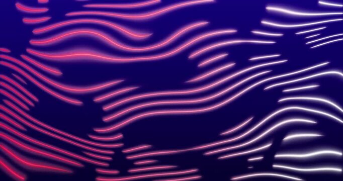 The abstract wavy background fluctuates smoothly, creating the effect of continuous harmonious movement. The rhythmic deformation of the lines mimics the fluidity of digital energy and forms a living,