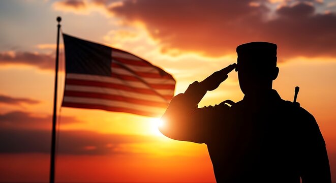 Honoring heroes a solemn memorial day in usa remembrance with american flag salute