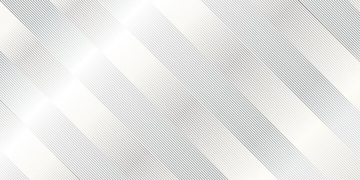 Seamless black and white gradient stripe diagonal curves thin vector abstraction line transparent wavy fabric web geometric pattern technology texture design.