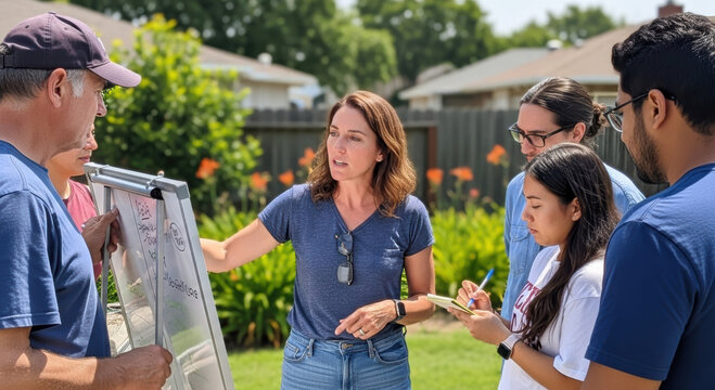 Diverse Group Learning About Greywater Systems for Sustainable Gardening